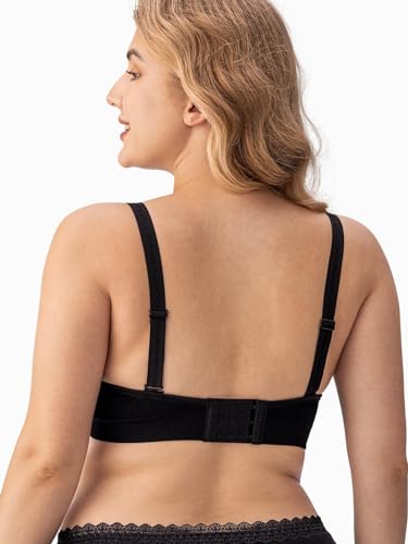 HBselect Women’s Maternity/Nursing Bra, Seamless Non-Wired Nursing Bra with Additional Bra Extensions, Breastfeeding and Sleeping, Pack of 3