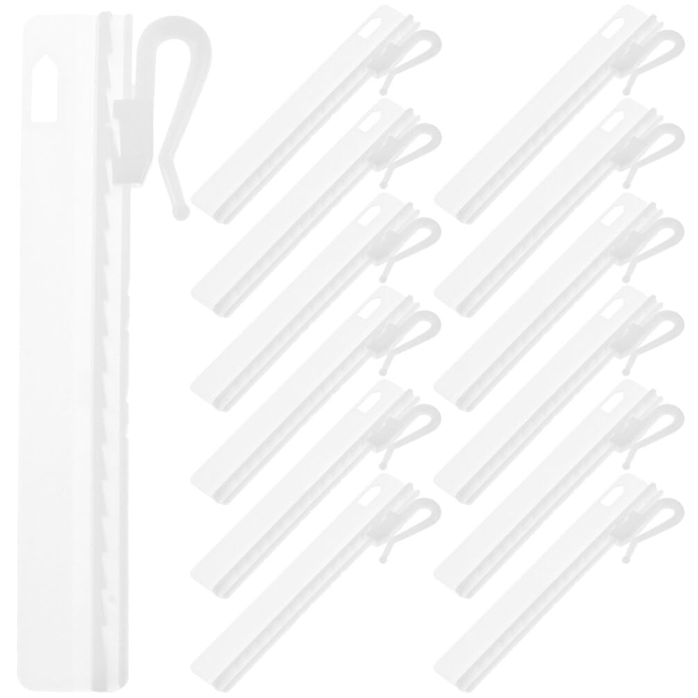 Garneck 25pcs Curtain Hooks Plastic Adjustable Depth Pinch Pleat Locking Curtain Tape Clip Hook Hanging Rings Hanger for Window Door Shower