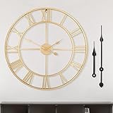 Large Modern Metal Wall Clocks Rustic Round Silent