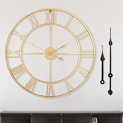 Large Modern Metal Wall Clocks Rustic Round Silent