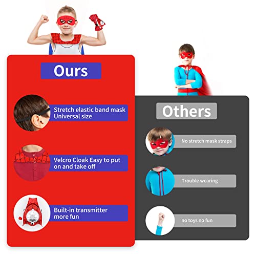 Children\'s superhero cape, mask + launcher, superhero mask and cape, suitable for role-playing, birthday gifts for boys, superhero party