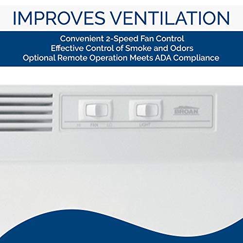 BroanNuTone BUEZ130WW NonDucted Ductless Range Hood with Lights