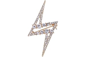 GUAFEIH Rhinestone Lightning Bolt Brooch Pin for Men Fashion Dainty Cubic Zircona Lapel Pins Dress Suit Accessories Jewelry