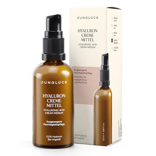 JUNGLÜCK Hyaluron Creme Mittel – Well Aging Tagescreme mit Hyaluronsäure