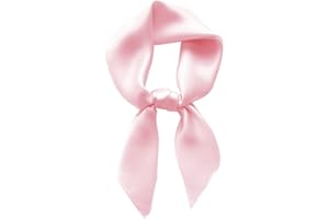Lastclream Chiffon Square Neck Scarves for Women Handkerchief Retro Satin Ribbon Scarf for Hair Wrapping at Night 23.6" 26"