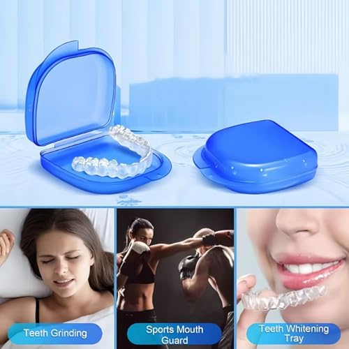 Auqewl Moldable Teeth Whitening Trays, 5 Piece Trimmable Food Grade Silicone Teeth Whitening Moulds, BPA Free Reusable Dental Trays with Storage Case for Home Use
