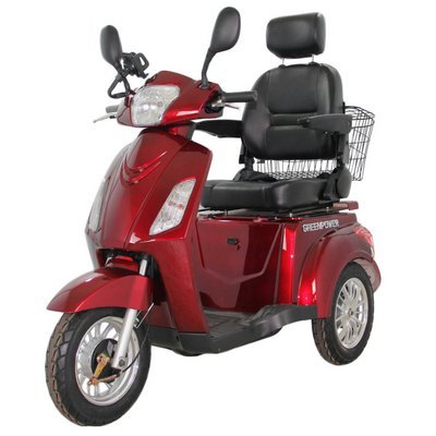 Electric Mobility Scooter 3 Wheeled with Extra Accessories Package: Mobility Scooter Waterproof Cover, Phone Holder, Bottle Holder by Green Power