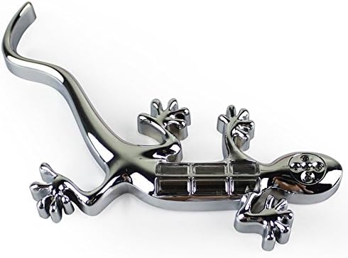 Solar Car 3D Gecko Shape Warning Light, Vehicle Strobe LED Lights, Decal Sticker Lighting Silver