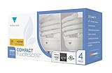 Triangle Bulbs T40144-4 (4 Pack) - 23-Watt (100W) Spiral Medium Base Natural Daylight (5000K) CFL Light Bulbs, 4 PACK