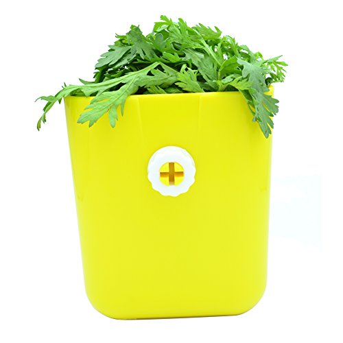 Plastic Pet Rabbits/Chinchillas/Guinea Pigs 2 In 1 Feeder Bowls Double use for grass/food, Ideal for Small Animals (Yellow) - Thumbnail 5