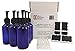 (6) 4 Ounce 4 oz Empty Cobalt Blue Glass Bottles W/black Lotion Pump Tops (6) 3ml Pipettes (6) Chalk Labels for Oils, Cleaning Products, Aromatherapy, Shampoo, Lotions, Soaps, etc.