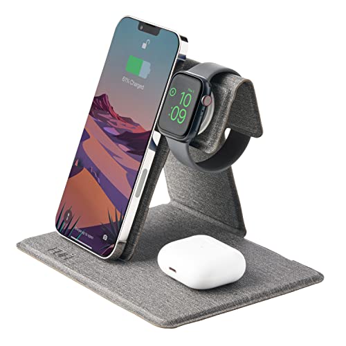 FUEL Foldable 3 in 1 Fast Wireless Charging Station for Multiple Devices - Port…