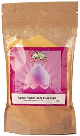 Lickleys Lemon Flavoured Candy Floss Sugar, Suitable for Home Candy Floss Makers and Home Cotton Candy Machines, 1 x 100 Gram Pouch