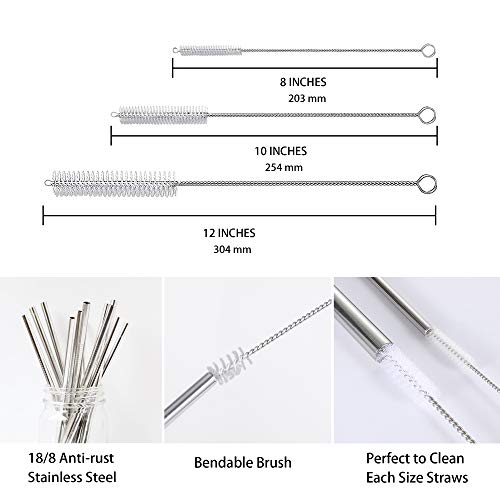 Bottle Brush Cleaner 7 Pack - Stiff Long Water Bottle and Straw Cleaning Brush - Bottle Brushes with Wooden Handle for Wine Decanter, Baby, Kombucha, Pipes, Hydro Flask Tumbler, Sinks, Blender Bottles