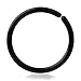 Ruifan 20G Round Ends Black Plated Stainless Steel Clip on Closure Seamless Ring Fake Nose Lip Helix Cartilage Tragus Ear Hoop 8mm 2PCS