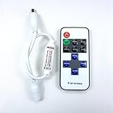 Xking DC Connector LED Monochrome RF Controller, Wireless Remote Control for All Dimmable 3528 5050 LED Strip Copper Wire String Lights Cabinet Light