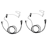 GoodQbuy® 2 PCS Advanced Nipple Covert Acoustic Tube Bodyguard FBI Earpiece Headset Mic for Motorola Talkabout 2 Two Way Radio Walkie Talkie 1-pin
