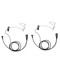 goodqbuy® 2 piezas avanzada Nipple Covert tubo acústico Bodyguard FBI auricular micrófono para Motorola Talkabout 2 radio de dos vías Walkie Talkie 1 pines