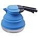 Dltsli portable Silicone Collapsible Tea Kettle Outdoor Camping Travel Kettle Foldable (1.2L Blue)