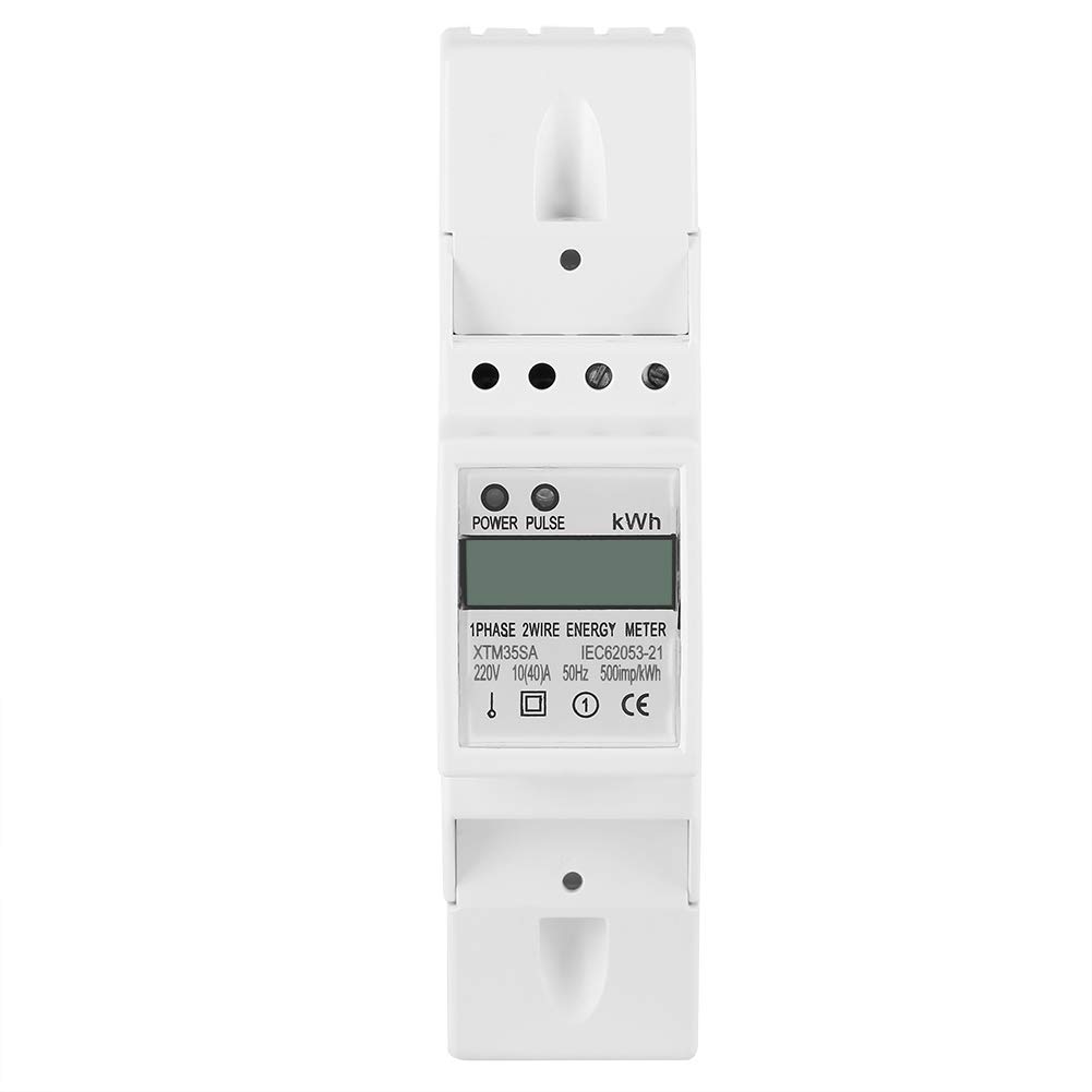 10-40A Digital LCD Single-phase Energy Meter DIN-Rail Electric Meter Electronic KWh Meter Power Consumption Monitor