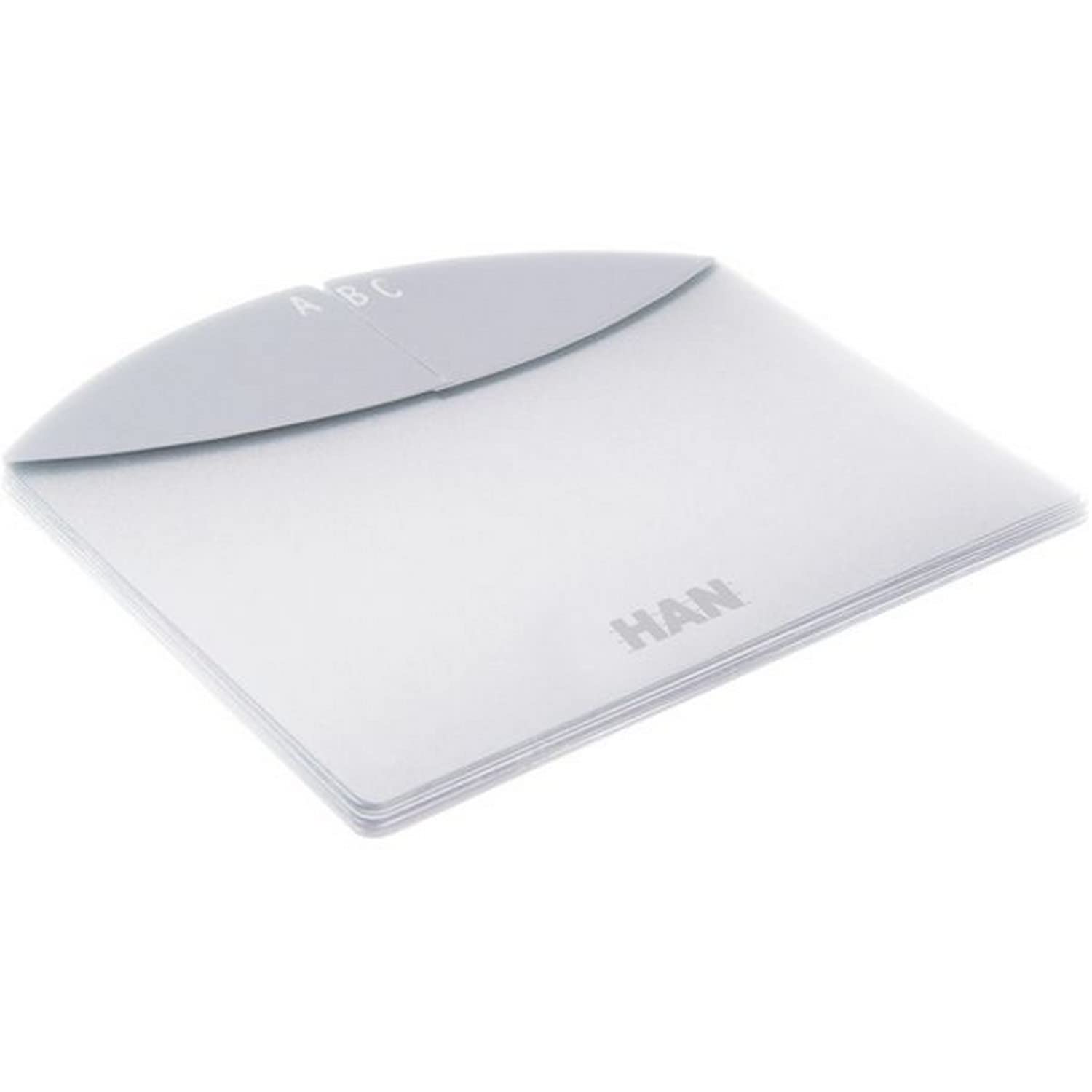 HAN 9872, Tab A - Z, A7 landscape, 16 pcs. Guide cards for CROCO Flashcard indexes, translucent