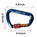 ayamaya 30kn / 3000kg Aluminum Locking Rock Climbing Carabiner D Shape Screwgate Carabiner Hook Screw Lock Carabiner Outdoor Sport Tools for Men Women (Blue- 1 Pack)