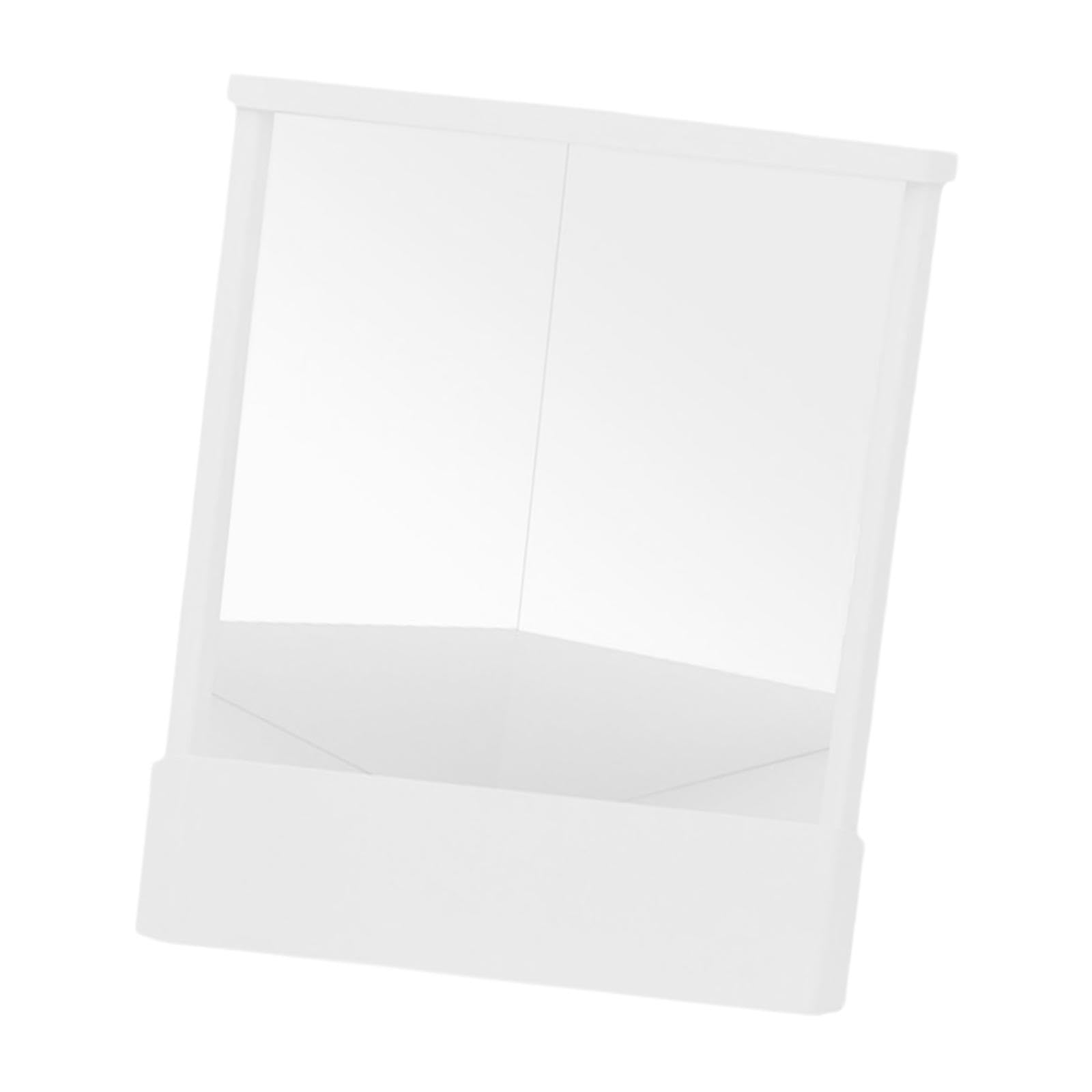 Harayaa Non-Reversing Cosmetic Stand Mirror - Stable, Clear Smooth Surface for True Image - Women's Gift for Dresser Tabletop, White