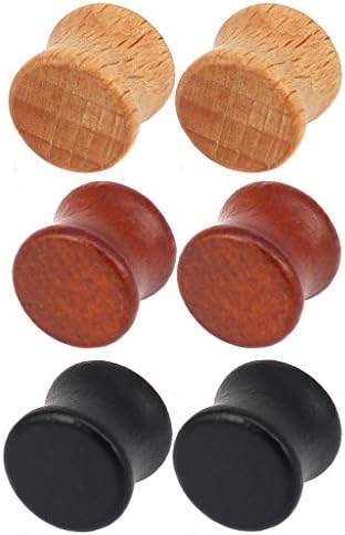 Aprilsky Organic Theaceae Wood Double Flared Saddle Ear Tunnels Plugs Exander Stretcher Piering Jewelry Mixed Color Set