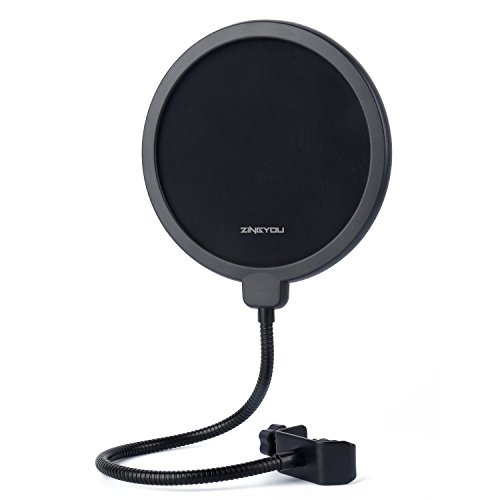 ZINGYOU Microphone Pop Filter PF-102 6-inch Round Shape Wind Mask Shield Screen for Recording and Broadcasting