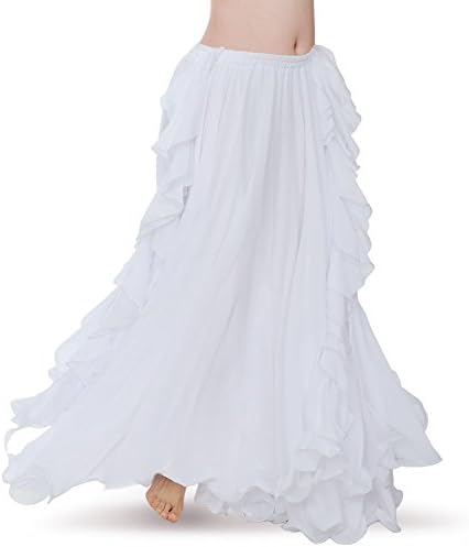Amazon.com: Belly Dance White Tribal 25 Yard Skirt, Top & Hip