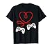 Video Gamer Valentines Day T-Shirt With Controllers Heart T-Shirt