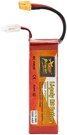 ZOP Power RC Lipo Battery 11.1V 5200mAh 50C Rechargeable Lipo Battery XT60 Plug for RC Racing Drone Helicopter Car Boat