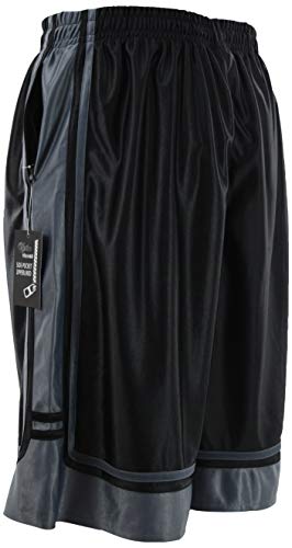 ChoiceApparel Mens Two Tone Training/Basketball Shorts with Pockets (S up to 4XL) (3XL, Zippered-Black/Charcoal)