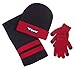 Sportoli Boys' Kids Knit Cold Weather Accessory Set Warm Hat, Scarf and Gloves (Red)
