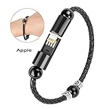 SIKOYA USB Charger Cable Bracelet USB Charging Cable Durable Leather Braided Portable Charger Cord Cable for iPhone iPad