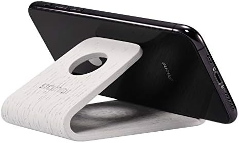 SAMDIWood Cell Phone Stand for iPhone 5 6 7 8 X Plus, LG, Huawei, XiaoMi, Samsung Galaxy S5 S7 S6 (Oak Wood White)