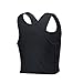 Vinaka Super Flat Les Lesbian Tomboy Short Vest Chest Binder Tops (Large, Black)