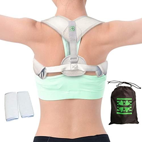 QuadClover Health [2019] Premium Back Posture Corrector for Women & Men - FDA Orthopedic Upper Shoulder Clavicle Brace - Muscle Memory Trainer - Adjustable, Low-Profile, Washable & Elastic Design.