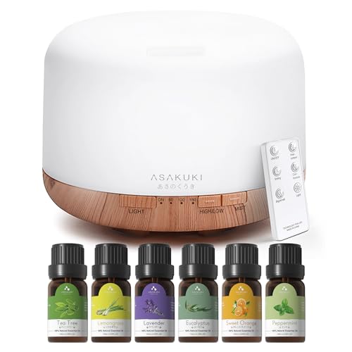 ASAKUKI Aroma Diffuser mit Ätherische Öle Set