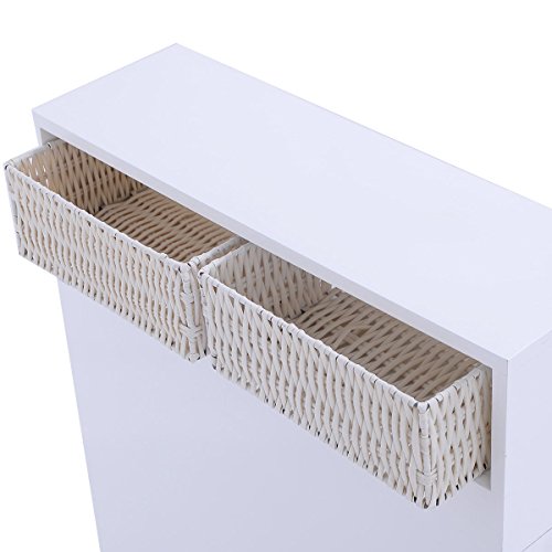 Купить Tangkula Wood Floor Bathroom Storage Rolling Holder