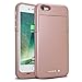 iPhone 6S 6 Battery Case 3800mAh, Rechargeable External Battery Extended Power Charger Protective Charging Case for iPhone 6 6S 4.7 inch Portable Power Bank Cover Backup Juice Bank - Rose Gold