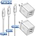 Phone Charger (Pack of 5) , DENWAN 3ft+6ft+10ft Long Charging Cable and Dual USB Wall Plug Charger Block Cube Compatible with Phone 11/ XS/XR/X 8/7/6/Plus SE/5S/5C, Pad Air Mini Pro