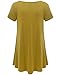 JollieLovin Women's Short Sleeve Loose Fit Flare Hem T Shirt Tunic Top (Yellow, 3X)