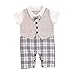 Taiycyxgan Baby Boy Summer Short Sleeve Gentleman Bow Tie Tuxedo Rompers Bodysuits Khaki 90