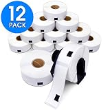 Aegis Adhesives - Compatible DK-1201 Address & Barcode (1.1" X 3.5") Replacement Labels, Compatible with Brother QL Label Printers - 12 Rolls + 1 Frame