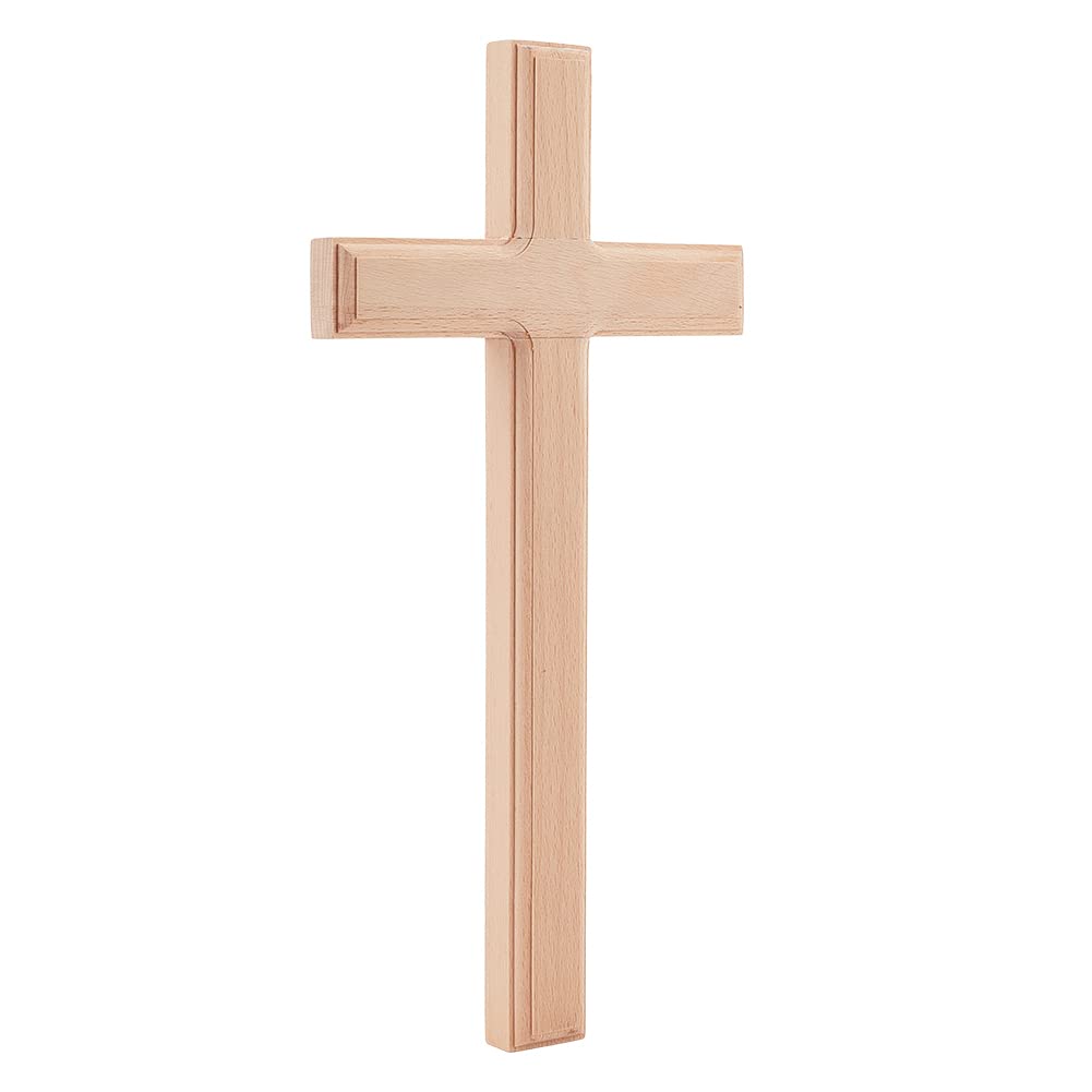 NBEADS Wooden Wall Cross, 31 x 15 cm, Handmade Wooden Hanging Cross, Religious Hand Prayer Cross, Church Hanging Wooden Cross Ornament for Easter Party, Home, Living Room, Wall Decor, Beige