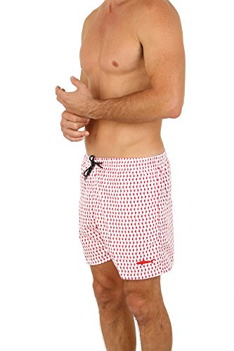 Uzzi Men's South Beach Swim Trunks Red M