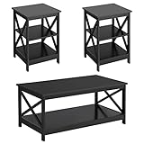 Yaheetech Wood Living Room 3-Piece Table Sets