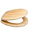 Sanilo ROUND, Silent Slow Close, Molded Wood, Adjustable Toilet Seat, Bamboo