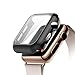 UMTELE Compatible for Apple Watch Series 5 4 Case 44mm with Built-in Tempered Glass Screen Protector, Slim Shock-Proof Bumper Full Coverage Hard Protective Cover Replacement with iWatch 5 4, Black